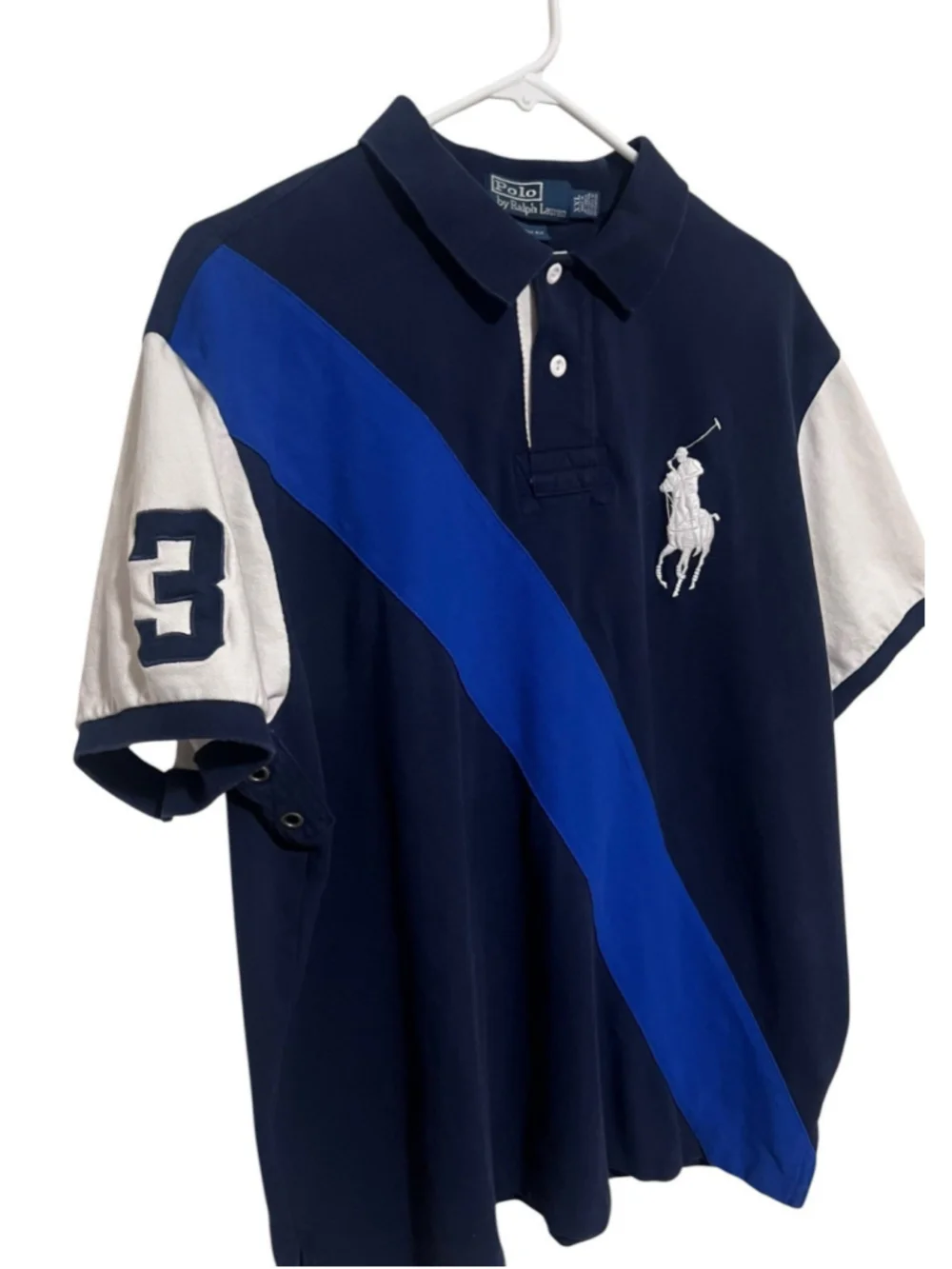 Polo Ralph Lauren Polo Shirt Men’s XXL 2XL Blue Navy Big Pony Rugby Custom Fit